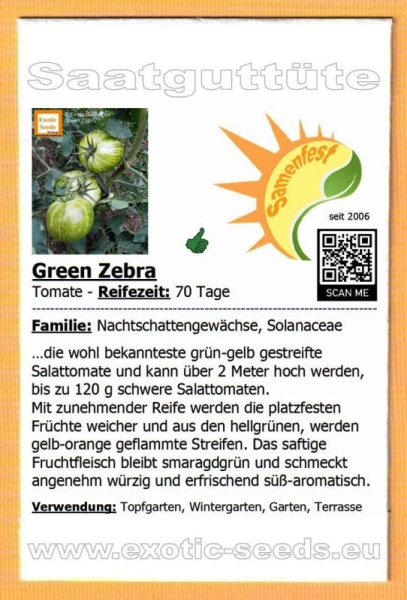 Tomate * Green Zebra * 25-250 Samen